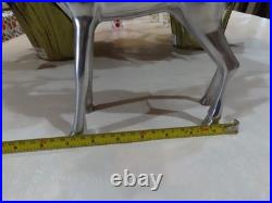 Reindeer 3 Piece Set Polished Aluminum Metal 13 3/4- 10- 6 Winter Decor