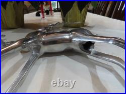 Reindeer 3 Piece Set Polished Aluminum Metal 13 3/4- 10- 6 Winter Decor