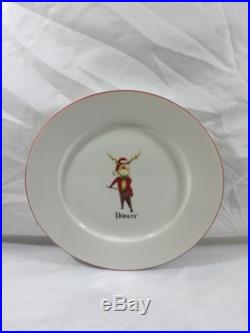 Reindeer Dinner Plates Christmas Holiday Set of 4, New, E020