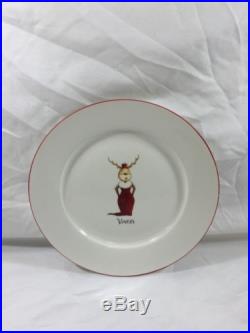 Reindeer Dinner Plates Christmas Holiday Set of 4, New, E020