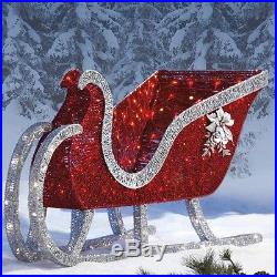 Reindeer Sleigh Set Christmas Pre Lit LED Lights Indoor Outdoor Yard Decor