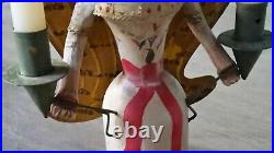 Repro German Wooden Folk Art Angel withWings Christmas/Holiday Collectible