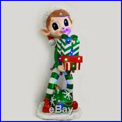 Reson 17819 Elf Statue Holding Gift Box & LED Lighted Christmas Ornament, 38