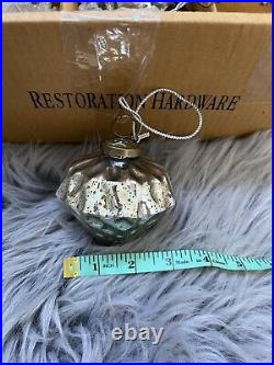 Restoration Hardware 6 Glass Onion Silver Mercury Christmas Tree Ornaments