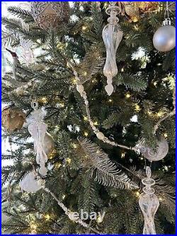 Restoration Hardware Handblown Glass Ornaments 3 Clear 8 Swirl Finial Christmas
