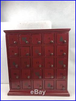 Restoration Hardware Red Wood Cabinet Advent Calendar 25 Doors Open Christmas