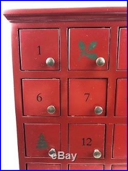 Restoration Hardware Red Wood Cabinet Advent Calendar 25 Doors Open Christmas