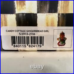 Retired Mackenzie Childs Farmhouse Gingerbread Girl Glass Ornament Bnib