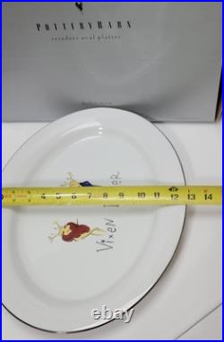 Retired Pottery Barn Reindeer 17 Oval Platter Dasher Vixen Christmas Santa RARE