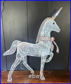 Retired Trim A Home Christmas Glitter Unicorn Lighted Yard Art Decoration 36