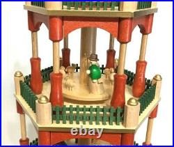 Richard Glasser 4 Tier Wood Candle Carousel Nativity Scene Pyramid 86023