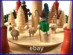 Richard Glasser Steiffen Wood 2 Tier Pyramid Candle Carousel Nativity 86021