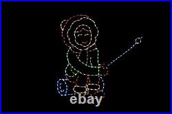 Roasting Marshmallow Girl LED light display metal wireframe outdoor decoration