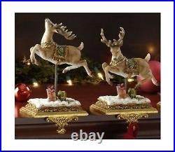 Roman Set of 2 Joseph’s Studio Reindeer Christmas Stocking Holders 8.5