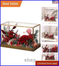 Romantic Forever Rose in Glass Dome Lasting Gift for Wives and Girlfriends