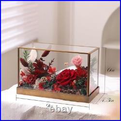 Romantic Forever Rose in Glass Dome Lasting Gift for Wives and Girlfriends