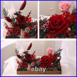 Romantic Forever Rose in Glass Dome Lasting Gift for Wives and Girlfriends