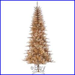 Rose Gold Tuscany Tinsel Tree, 7.5 ft, 450 UL Clear Lights