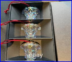 Rosenthal Versace Medusa Christmas Hanging Ornaments 6 Iridescent NEW Boxed