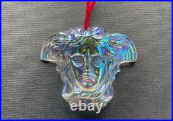 Rosenthal Versace Medusa Christmas Hanging Ornaments 6 Iridescent NEW Boxed