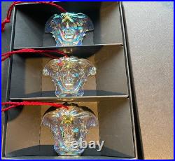 Rosenthal Versace Medusa Christmas Hanging Ornaments 6 Iridescent NEW Boxed