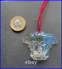 Rosenthal Versace Medusa Christmas Hanging Ornaments 6 Iridescent NEW Boxed