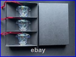 Rosenthal Versace Medusa Christmas Hanging Ornaments 6 Iridescent NEW Boxed