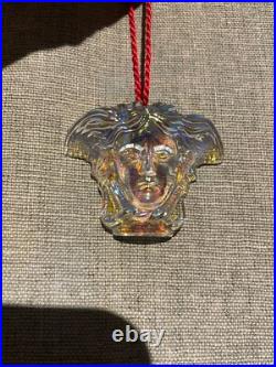 Rosenthal Versace Medusa Christmas Hanging Ornaments 6 Iridescent NEW Boxed