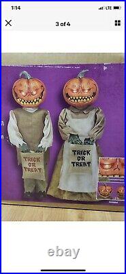 Rotten Patch 3 Ft Halloween Pumpkin Twins Home Depot New In The Box FREE SHIP