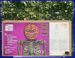 Rotten Patch 6 Foot Poseable Pumpkin Skeleton with LCD Life Eyes Halloween 2021