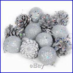 Round Balls & Pine cones Baubles Christmas XMAS Tree Ornament Decor 12 PCS 4CM