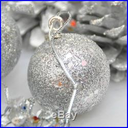 Round Balls & Pine cones Baubles Christmas XMAS Tree Ornament Decor 12 PCS 4CM