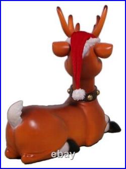 Rudolph Christmas Reindeer Sitting 3FT Christmas Decor Reindeer Statue