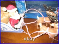 Rudolph Red Nosed Reindeer Santa's Sleigh & Team 2003 playing mantis large size
