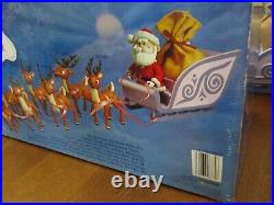 Rudolph Red Nosed Reindeer Santa's Sleigh & Team 2003 playing mantis large size