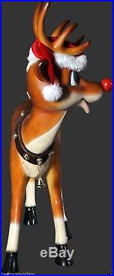 Rudolph Reindeer Standing with Light Christmas Decor Reindeer Statue 4FT