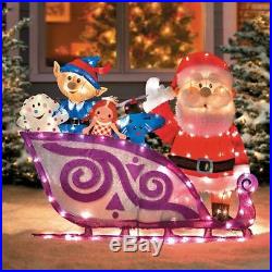 Rudolph Santa Sleigh Misfit Toys Figure 3D Lighted Outdoor Christmas Yard Decor
