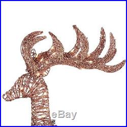 Rustic Brown Lighted Deer Family Sculpture Outdoor Christmas Decor Yard Display