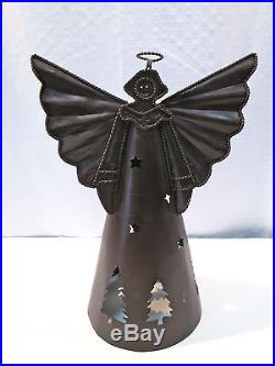 Rustic Tin Metal 10.5 Angel Christmas Tree Topper Holiday Shelf Decor