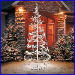 SALE Outdoor Lighted 6′ Spiral Tree Sculpture 360 Lights Christmas Yard Decor