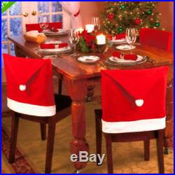 SANTA HAT DINING CHAIR COVERS CHRISTMAS PARTY COVER / DINNER TABLE DECORATION