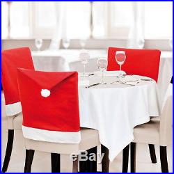 SANTA HAT DINING CHAIR COVERS CHRISTMAS PARTY COVER / DINNER TABLE DECORATION