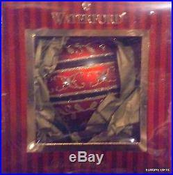 SEALED Waterford Majestic Scroll Ball 155316 Christmas Ornament Red Gold NIB