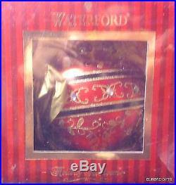 SEALED Waterford Majestic Scroll Ball 155316 Christmas Ornament Red Gold NIB
