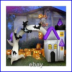 SEASONBLOW 10 FT Halloween Inflatable Castle Archway Arch Decoration with Gho
