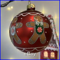 SECONDS Red Glass Gingerbread Man Bauble Christmas Tree Decoration Gisela Graham