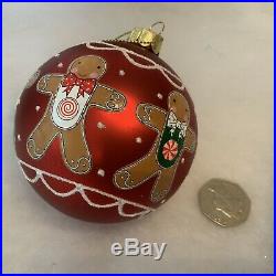 SECONDS Red Glass Gingerbread Man Bauble Christmas Tree Decoration Gisela Graham