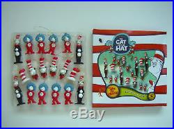 SET OF 18 CAT IN THE HAT DR SEUSS CHRISTMAS TREE ORNAMENTS THING ONE THING TWO