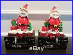 SET OF 2 BRAND NEW Santa Christmas Stocking Holder Hanger Metal Fireplace Hook