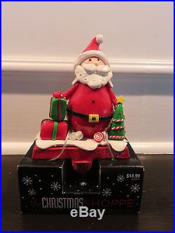 SET OF 2 BRAND NEW Santa Christmas Stocking Holder Hanger Metal Fireplace Hook